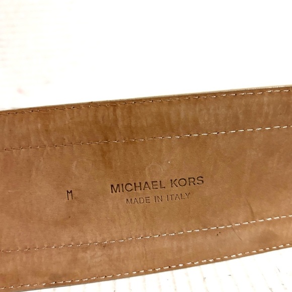 Michael Kors Tan leather  Belt with Large Buckle size M 35.5X 3